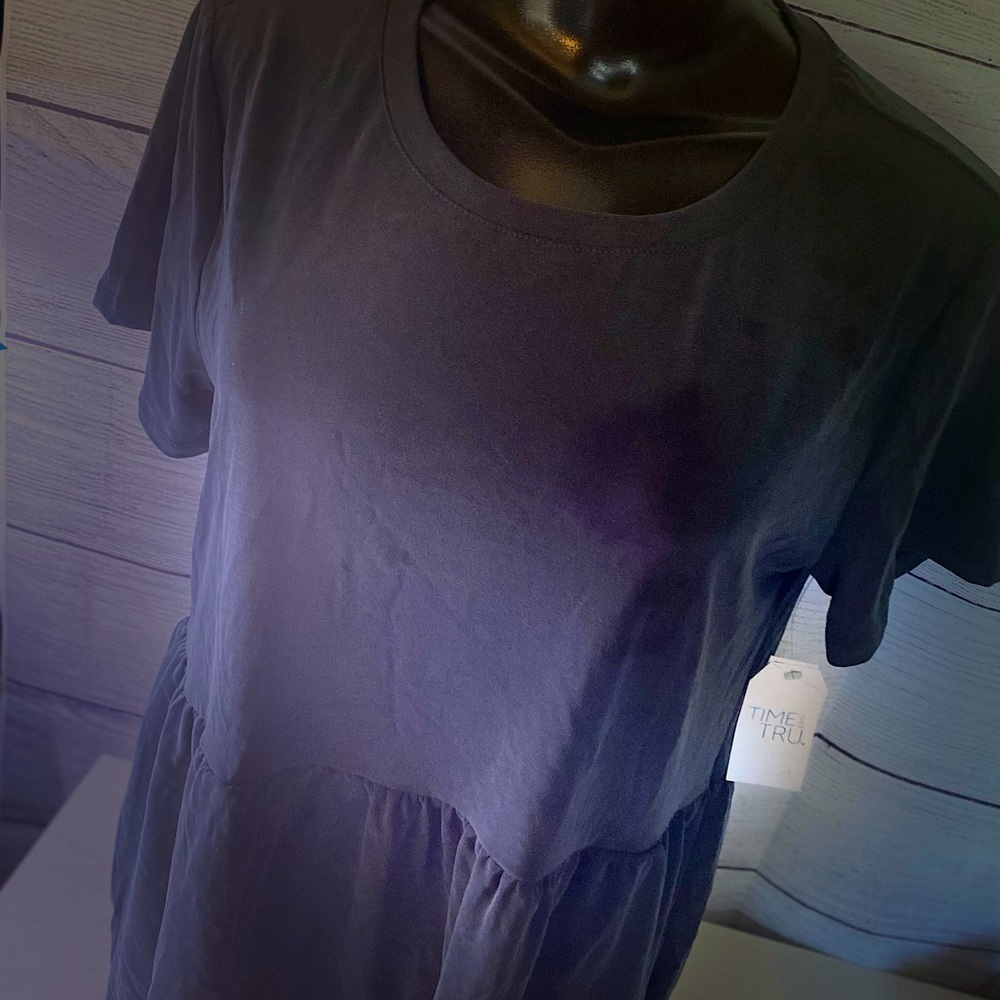 Women's Sandwash Peplum T-Shirt with Short Sleeves